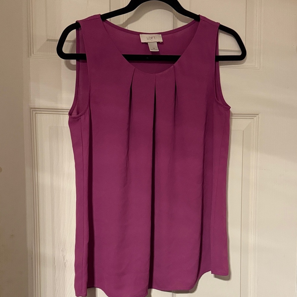 LOFT Women's Vibrant Pink Sleeveless Blouse